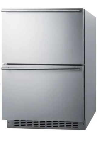 Summit SPRF34D 24" Wide 2-Drawer Refrigerator-Freezer with Panel-Ready Drawers, 3.9 cu.ft.