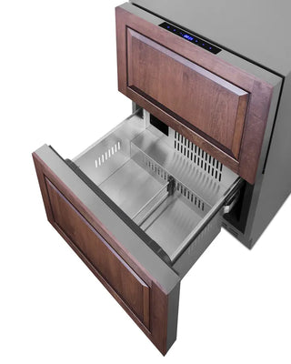 Summit SPRF34D 24" Wide 2-Drawer Refrigerator-Freezer with Panel-Ready Drawers, 3.9 cu.ft.