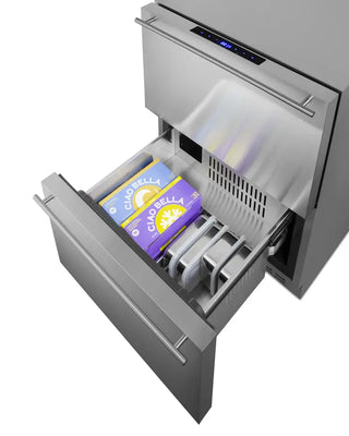 Summit SPRF34D 24" Wide 2-Drawer Refrigerator-Freezer with Panel-Ready Drawers, 3.9 cu.ft.