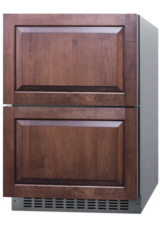 Summit SPRF34D7 24" Wide 2-Drawer Refrigerator-Freezer with Panel-Ready Drawers, 3.9 cu.ft.