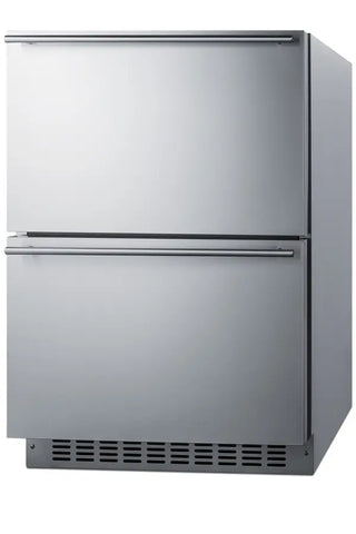 Summit SPRF34D7 24" Wide 2-Drawer Refrigerator-Freezer with Panel-Ready Drawers, 3.9 cu.ft.