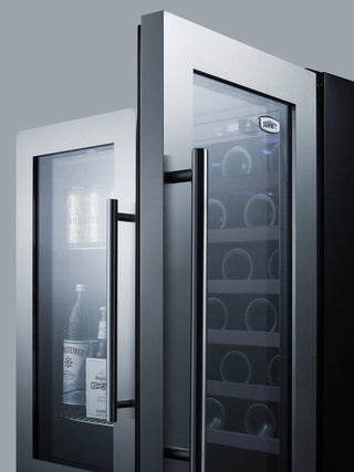Summit SWBV3067B 30" Wide Built-In Dual-Zone Beverage Center with French Doors