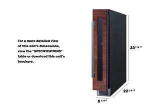Summit SWC008PNR 6" Wide Built-In 7-Bottle Panel-Ready Beverage Cellar, (Panel Not Included) 