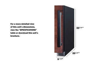 Summit SWC008PNRLHD 6" Wide Built-In 7-Bottle Panel-Ready Beverage Cellar, (Panel Not Included)