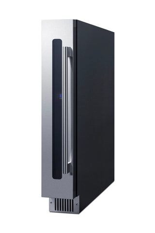 Summit SWC008SSLHD 6" Wide Built-In 7-Bottle Beverage Cellar in Stainless Steel (Left-Hand Door)
