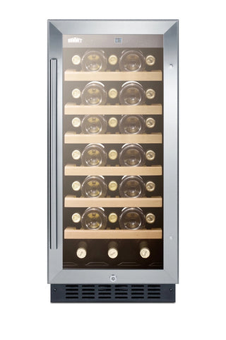Summit SWC1535BCSS 15`` Wide Built-In 33-Bottle Beverage Cellar in Stainless Steel