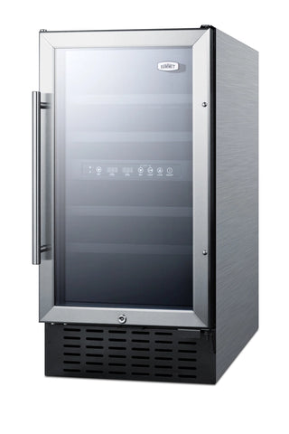 Summit SWC182ZCSS 18" Wide Built-In Dual-Zone 28-Bottle Beverage Cellar in Stainless Steel