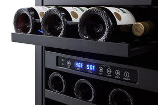 Summit SWC182ZCSS 18" Wide Built-In Dual-Zone 28-Bottle Beverage Cellar in Stainless Steel