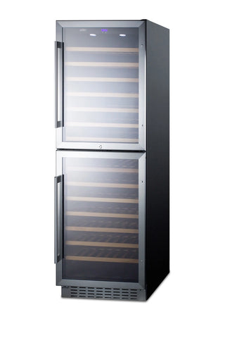 Summit SWC1875B 24" Wide Built-In Dual-Zone 118-Bottle Beverage Cellar