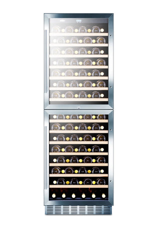 Summit SWC1875B 24" Wide Built-In Dual-Zone 118-Bottle Beverage Cellar