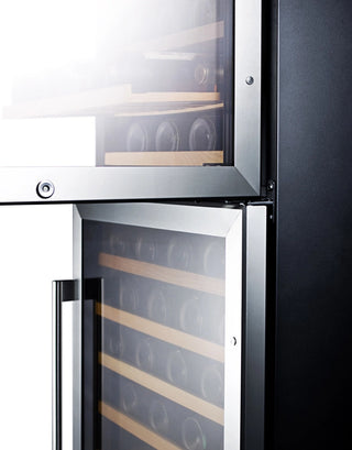 Summit SWC1875B 24" Wide Built-In Dual-Zone 118-Bottle Beverage Cellar