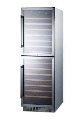 Summit SWC1875BCSS 24" Wide Built-In Dual-Zone 118-Bottle Beverage Center in Stainless Steel