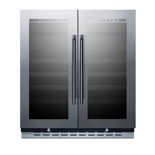 Summit SWC3066B 30" Wide Built-In French Door Dual-Zone 66-Bottle Beverage Cellar
