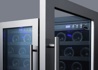 Summit SWC3066B 30" Wide Built-In French Door Dual-Zone 66-Bottle Beverage Cellar