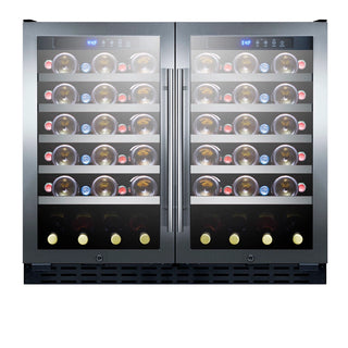 Summit SWC3668ADA 36" Wide ADA Compliant Built-In French Door Dual-Zone 68-Bottle Beverage Cellar