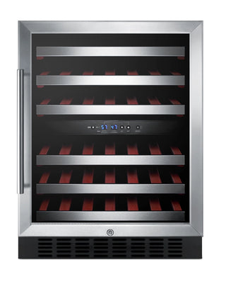 Summit SWC530BLBISTCSS 24" Wide Built-In Dual-Zone 46-Bottle Beverage Cellar in Stainless Steel
