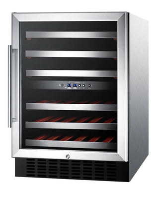 Summit SWC530BLBISTCSS 24" Wide Built-In Dual-Zone 46-Bottle Beverage Cellar in Stainless Steel