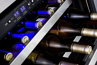 Summit SWC530BLBISTCSS 24" Wide Built-In Dual-Zone 46-Bottle Beverage Cellar in Stainless Steel