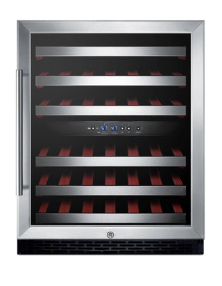 Summit SWC530BLBISTCSSADA 24" Wide ADA Compliant Built-In Dual-Zone 46-Bottle Beverage Cellar 