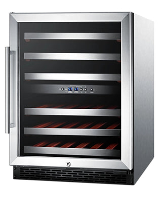 Summit SWC530BLBISTCSSADA 24" Wide ADA Compliant Built-In Dual-Zone 46-Bottle Beverage Cellar 