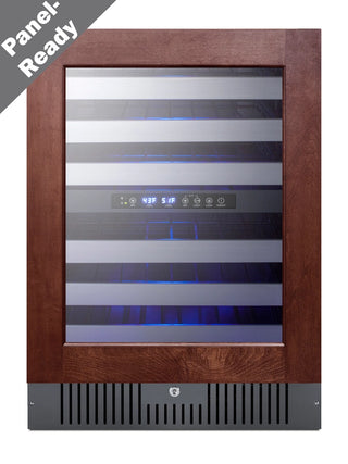 Summit SWC532BLBISTPNRLHD 24" Wide Panel-Ready Beverage Cellar Left-Hand Built-In Dual-Zone 46-Bottle 