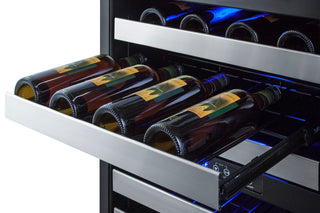 Summit SWC532BLBISTPNRLHD 24" Wide Panel-Ready Beverage Cellar Left-Hand Built-In Dual-Zone 46-Bottle 