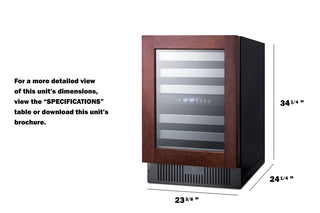 Summit SWC532BLBISTPNRLHD 24" Wide Panel-Ready Beverage Cellar Left-Hand Built-In Dual-Zone 46-Bottle 