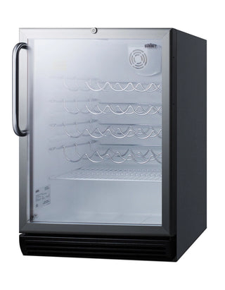 Summit SWC6GBLTBADA 24" Wide ADA Compliant 36-Bottle Commercial Freestanding Beverage Cellar 
