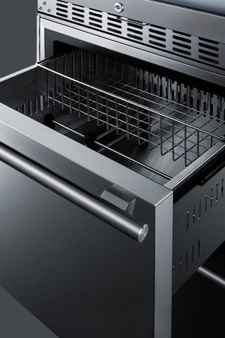 Summit SWCDAR24 24" Wide Dual-Zone 46-Bottle Beverage Cellar and 2-Drawer All-Refrigerator Combo