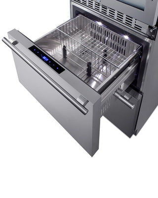 Summit SWCDRF24 24" Wide Dual-Zone 46-Bottle Beverage Cellar and 2-Drawer Refrigerator-Freezer Combo