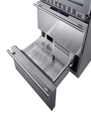Summit SWCDRF24 24" Wide Dual-Zone 46-Bottle Beverage Cellar and 2-Drawer Refrigerator-Freezer Combo