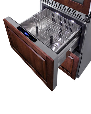 Summit SWCDRF24PNR 24" Wide Panel-Ready Dual-Zone Bevarage Cellar and 2-Drawer Refrigerator-Freezer Combo