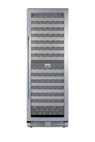 Summit SWCP2163 24" Wide Dual-Zone 163-Bottle Beverage Cellar, Luxury Design