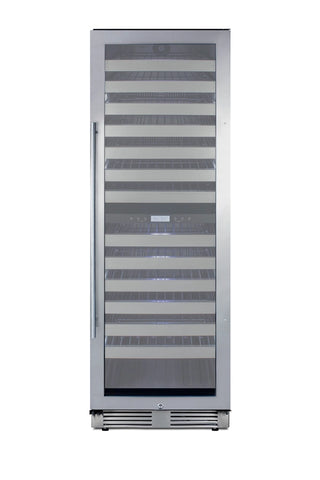Summit SWCP2163CSS 24" Wide Dual-Zone 163-Bottle Stainless Steel Beverage Cellar