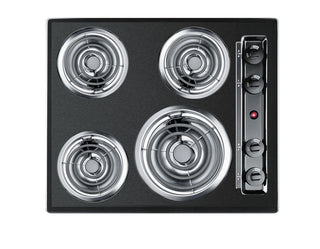 Summit TEL03 24" Wide 4-Burner Electric Coil Cooktop in Black