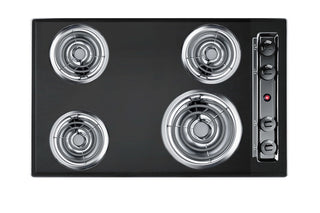 Summit TEL05 30" Wide 4-Burner Electric Coil Cooktop in Black, Made in the USA