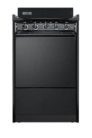 Summit TEM110C 20" Wide Low-Amperage 4-Burner Electric Coil Range in Black