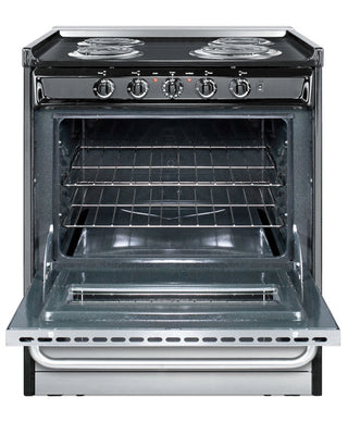 Summit TEM210BRWY 30" Wide Electric Coil Range in Stainless Steel