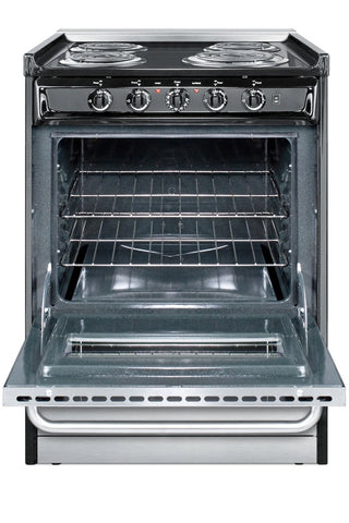Summit TEM610BRWY 24" Wide Electric Coil Range in Stainless Steel