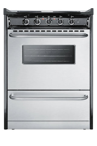 Summit TEM610BRWY 24" Wide Electric Coil Range in Stainless Steel