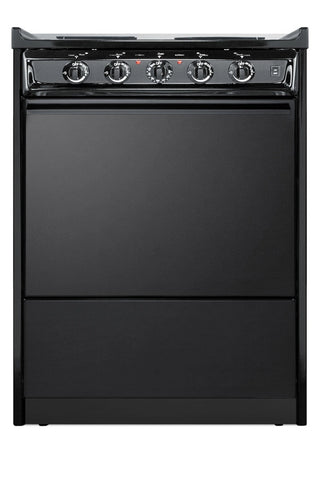 Summit TEM610CR 24" Wide Low-Amperage 4-Burner Electric Coil Range in Black