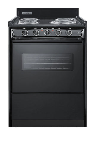 Summit TEM610CW 24" Wide Low-Amperage Electric Coil Range with Oven Window in Black