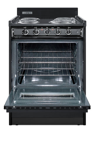 Summit TEM610CW 24" Wide Low-Amperage Electric Coil Range with Oven Window in Black