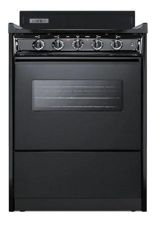 Summit TEM610CW 24" Wide Low-Amperage Electric Coil Range with Oven Window in Black