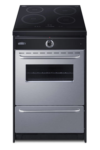 Summit TEM665BW 24" Wide Induction Range in Stainless Steel, Made in the USA