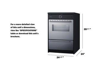 Summit TEM665BW 24" Wide Induction Range in Stainless Steel, Made in the USA