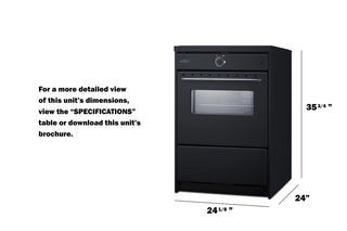 Summit TEM665CW 24" Wide Induction Range in Black, Made in the USA 