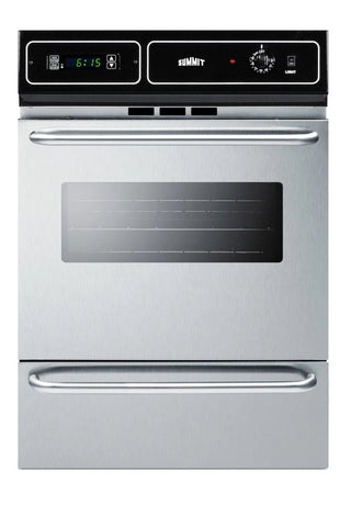 Summit TEM721BKW 24" Wide 220V Electric Wall Oven in Stainless Steel