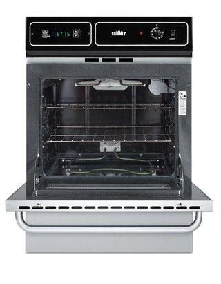 Summit TEM721BKW 24" Wide 220V Electric Wall Oven in Stainless Steel