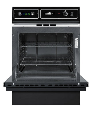 Summit TEM721DK 24" Wide 220V Electric Wall Oven in Black Glass, Made in the USA